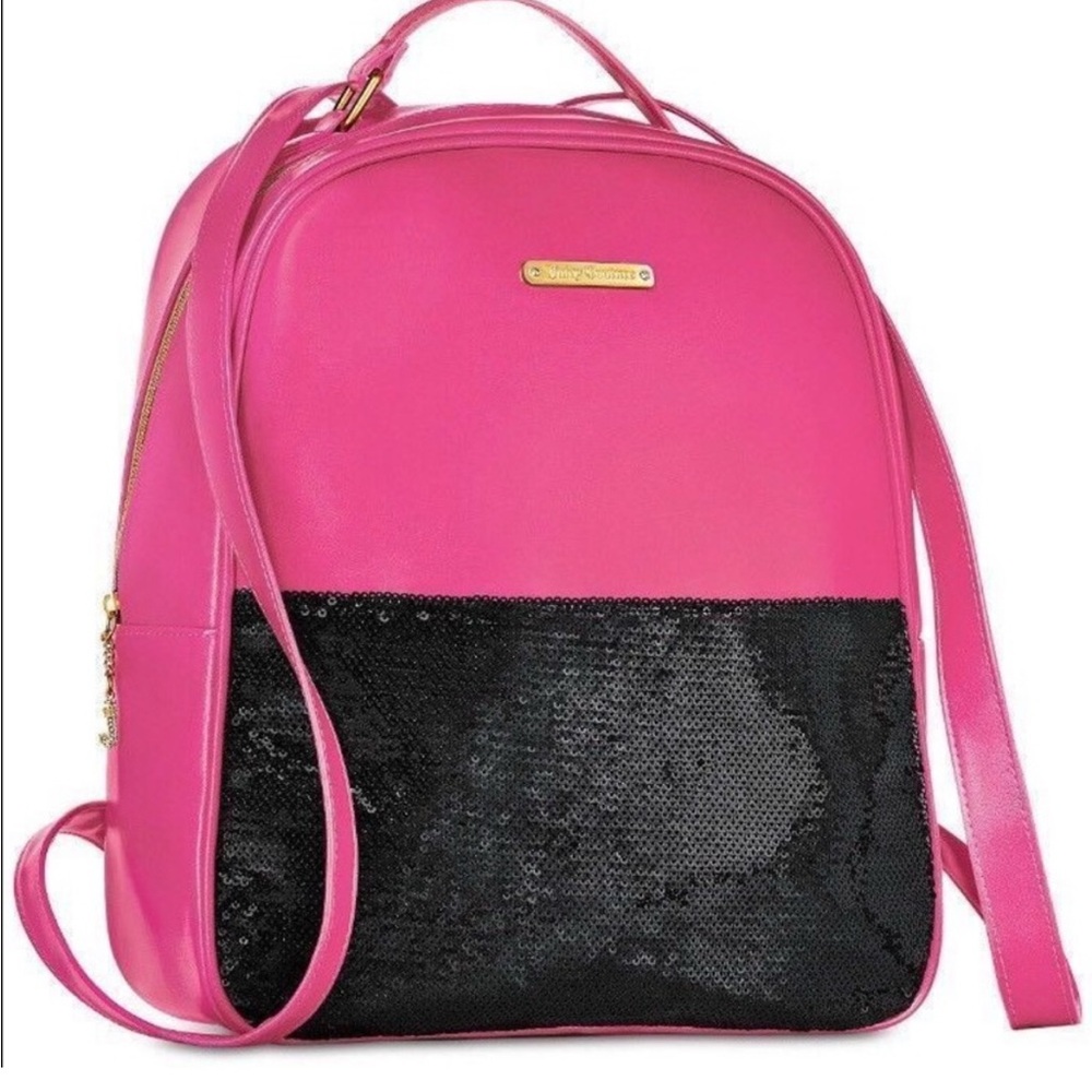 Juicy Couture Pink and Black Sequin Mini Backpack